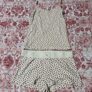 Brandy Melville John Galt Strawberry Lounge Set Ribbed Pointelle